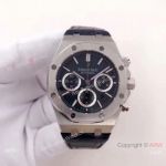 Swiss 7750 Audemars Piguet Royal Oak Chronograph SS Black Leather - AAA Grade Replica